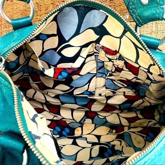 Marks & Spencer Autograph Teal/Green Leather Satchel - Picture 10 of 10